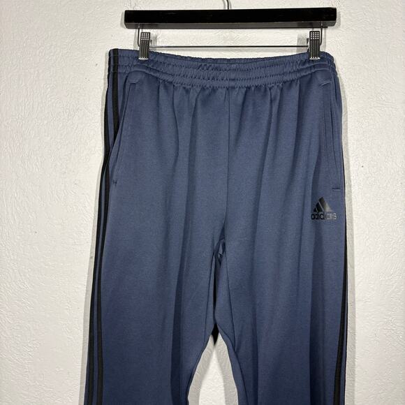 Adidas Snap Side Sweatpants Jogger Athletic Steel Blue Black Sport Casual - XL - Picture 4 of 5
